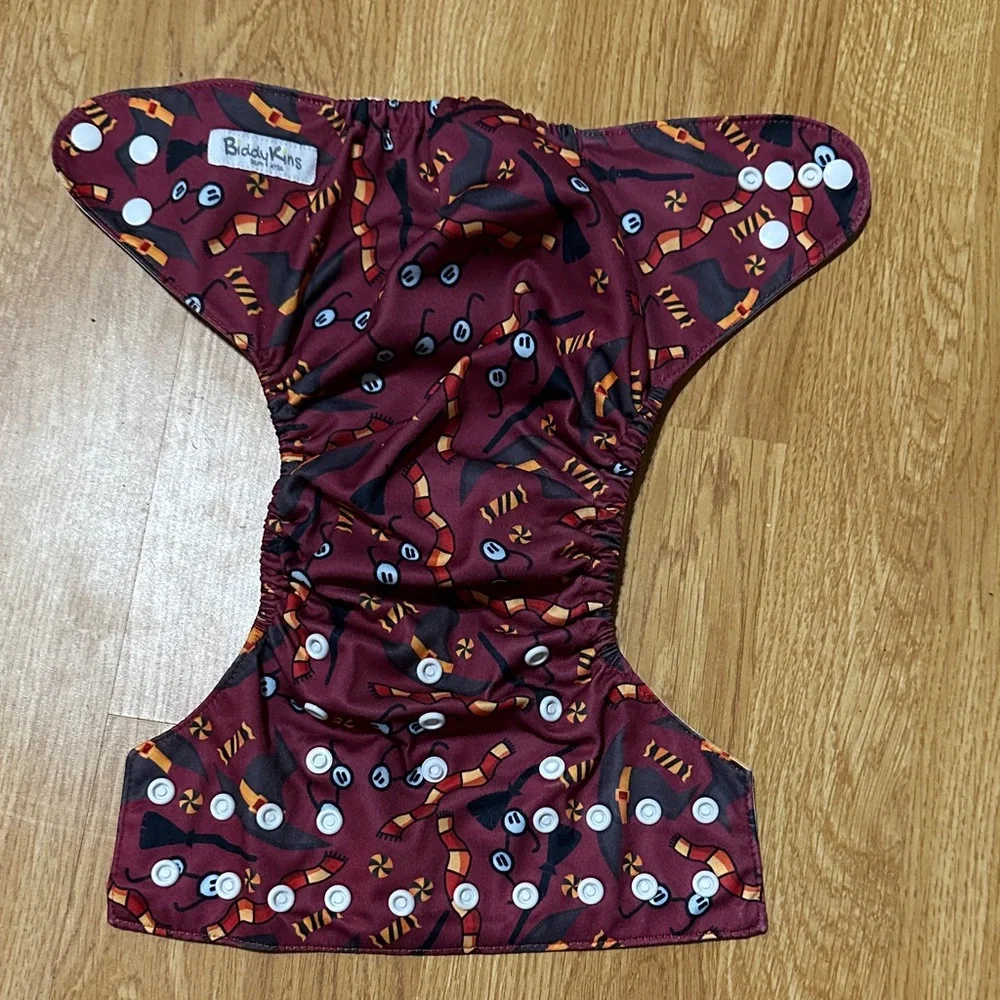 Maroon Patterned Kids Diaper